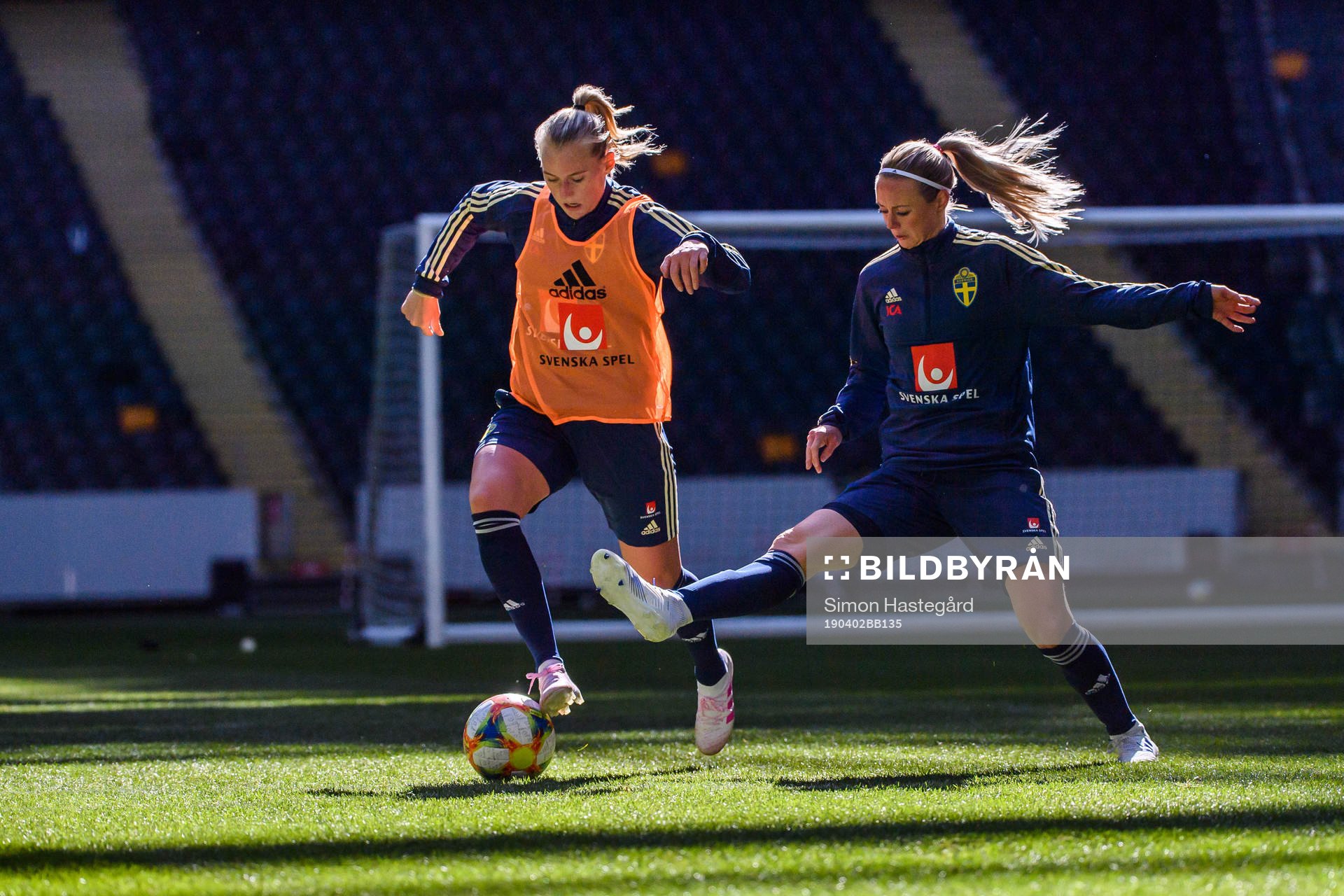 Stina Blackstenius and Amanda Ilestedt of the Swedish women