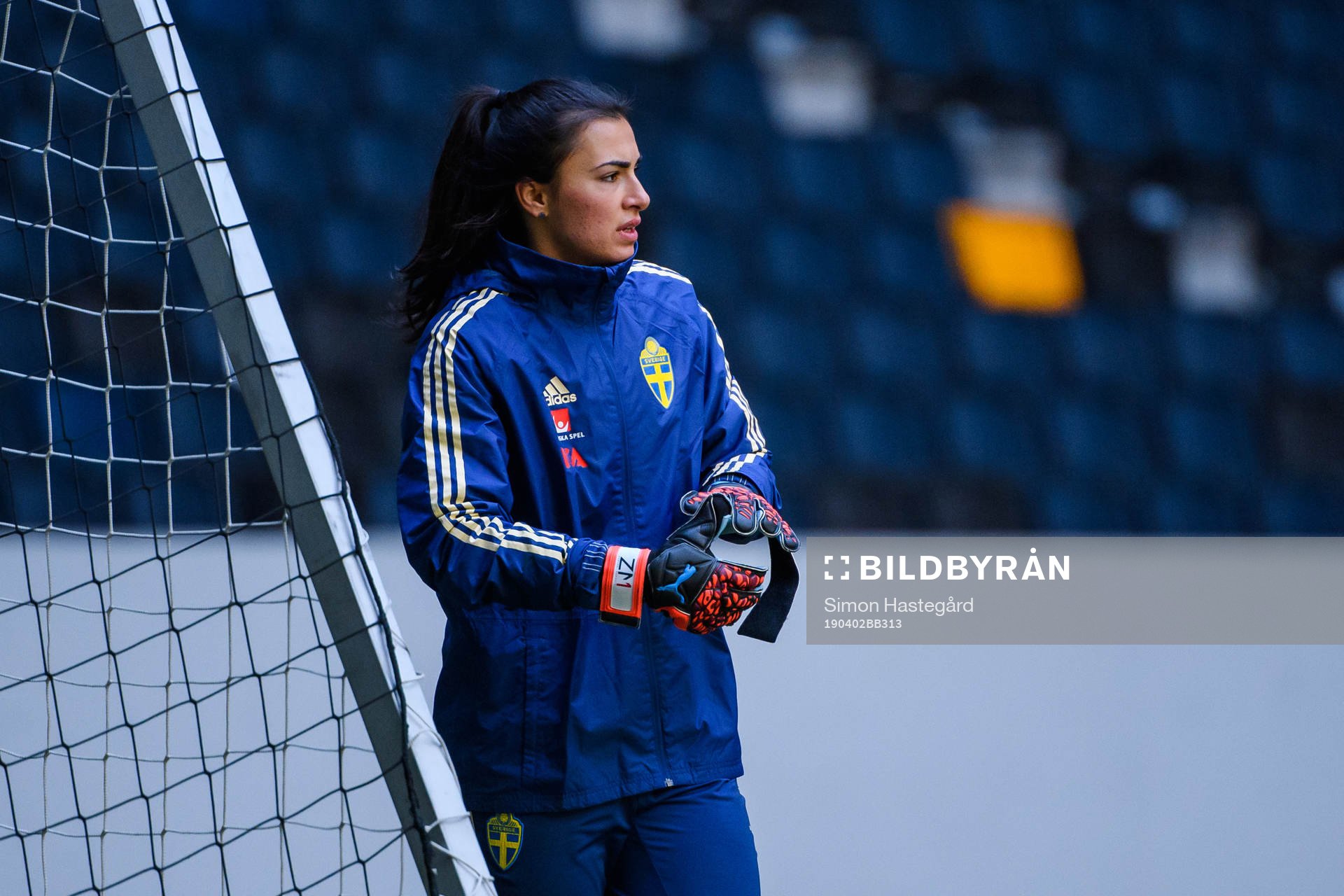 Goalkeeper Zecira Musovic of the Swedish women national