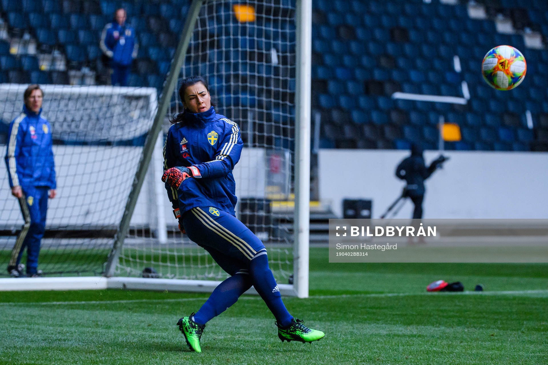 Goalkeeper Zecira Musovic of the Swedish women national