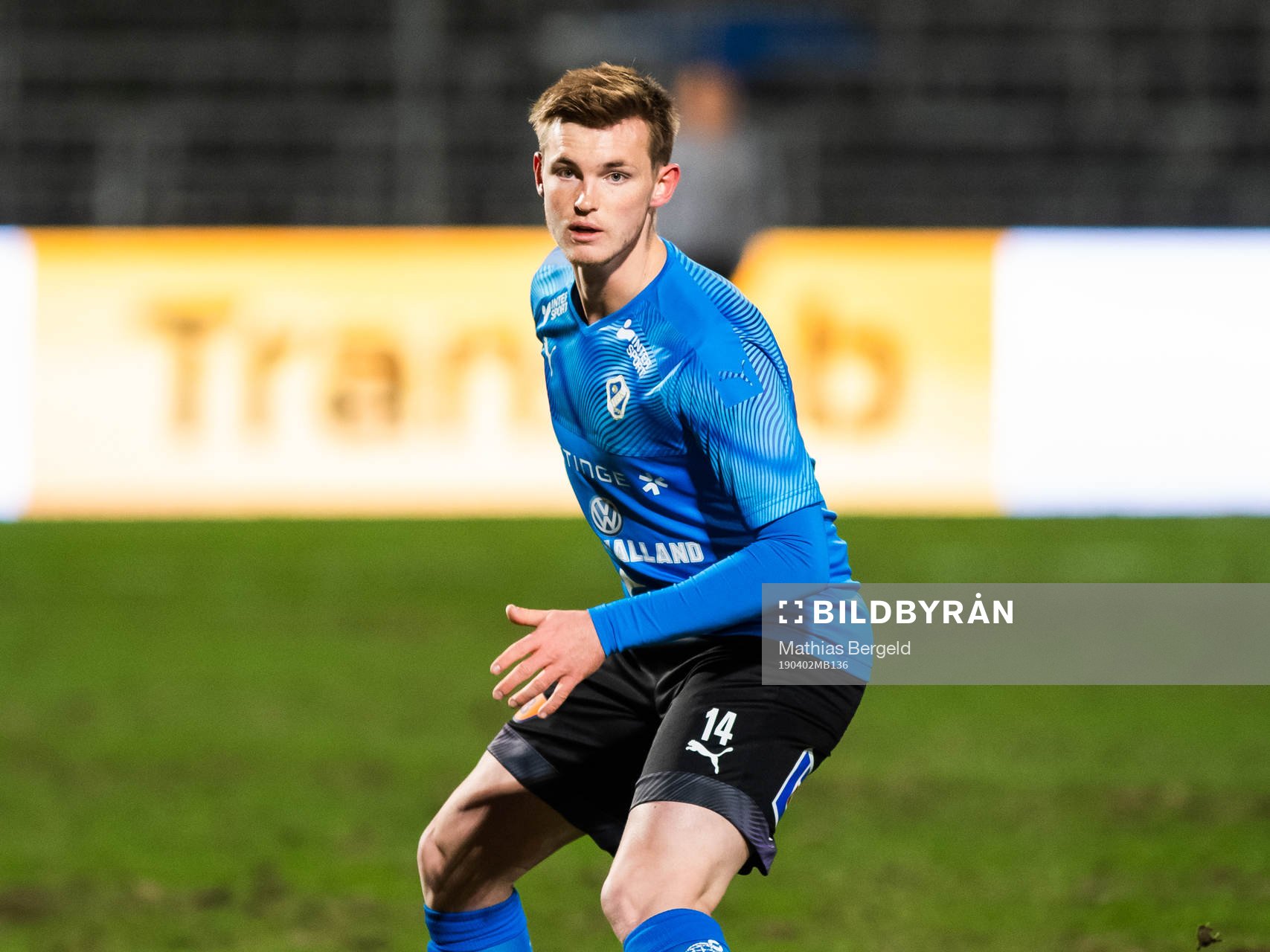 Halmstads Jonathan Svedberg under fotbollsmatchen i Superettan mellan Jönköping och Halmstad den 2 april 2019 i Jönköping.
