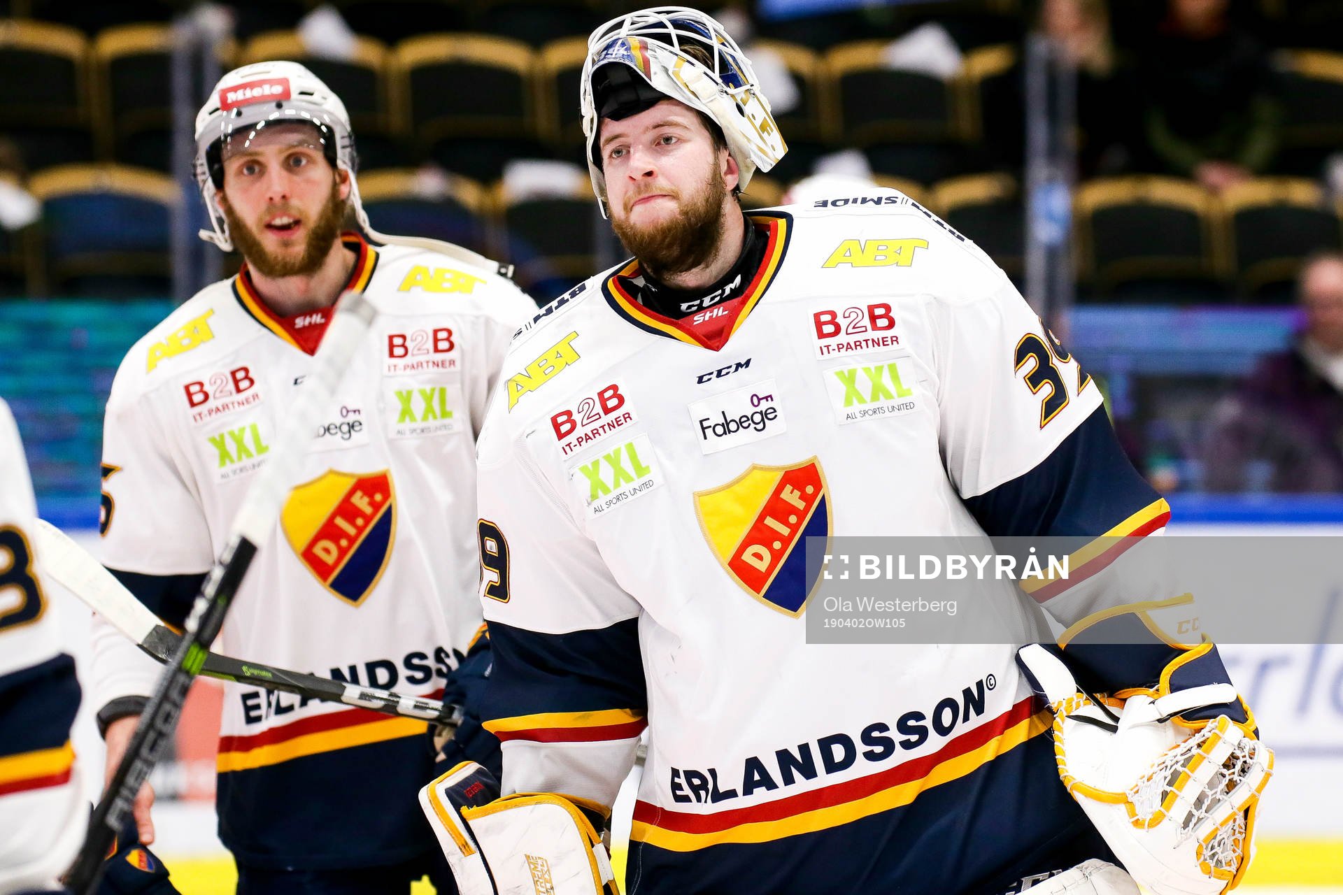 Djurgårdens målvakt Adam Reideborn jublar