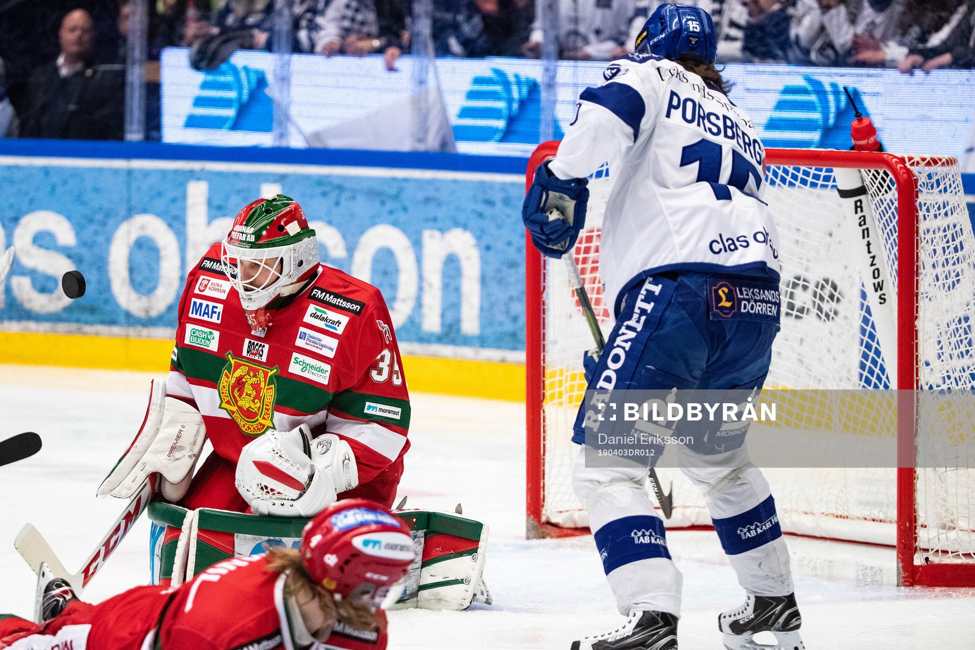 Moras målvakt Christian Engstrand och Leksands Johan