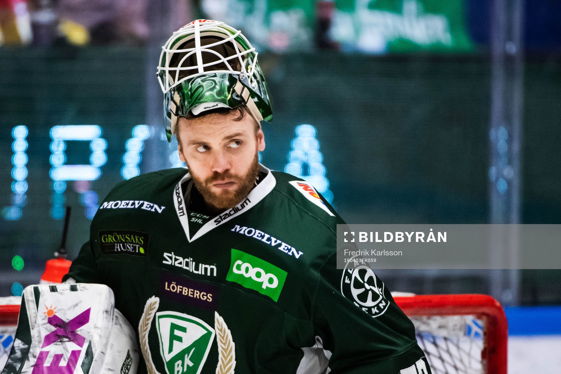 Färjestads målvakt Markus Svensson