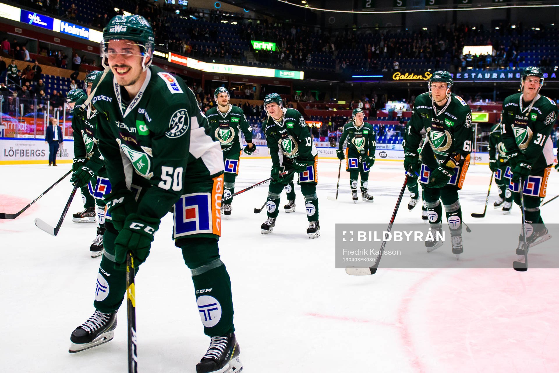 Färjestads Sebastian Erixon jublar
