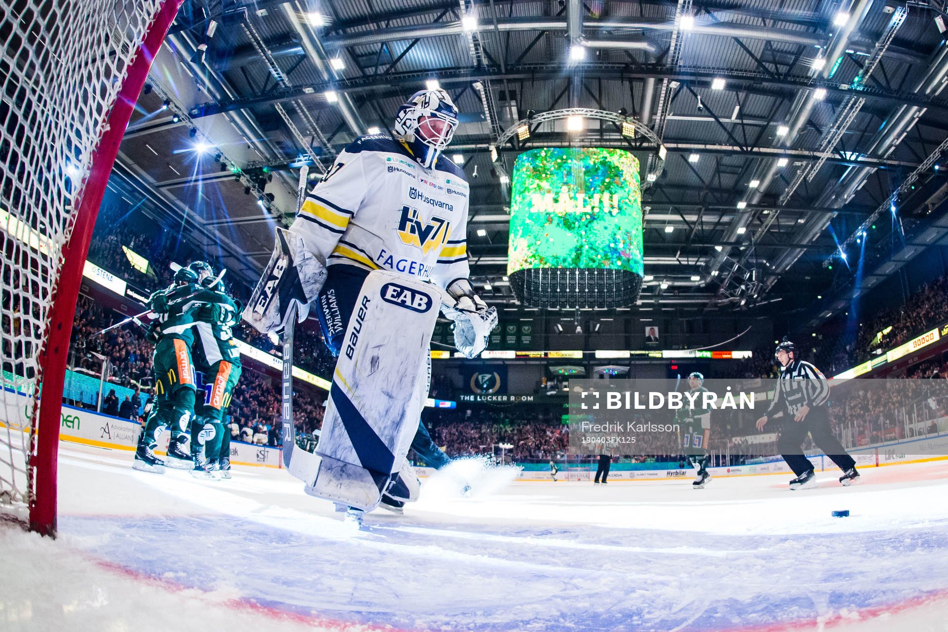 Färjestads Joakim Nygård och Michael Lindqvist jublar
