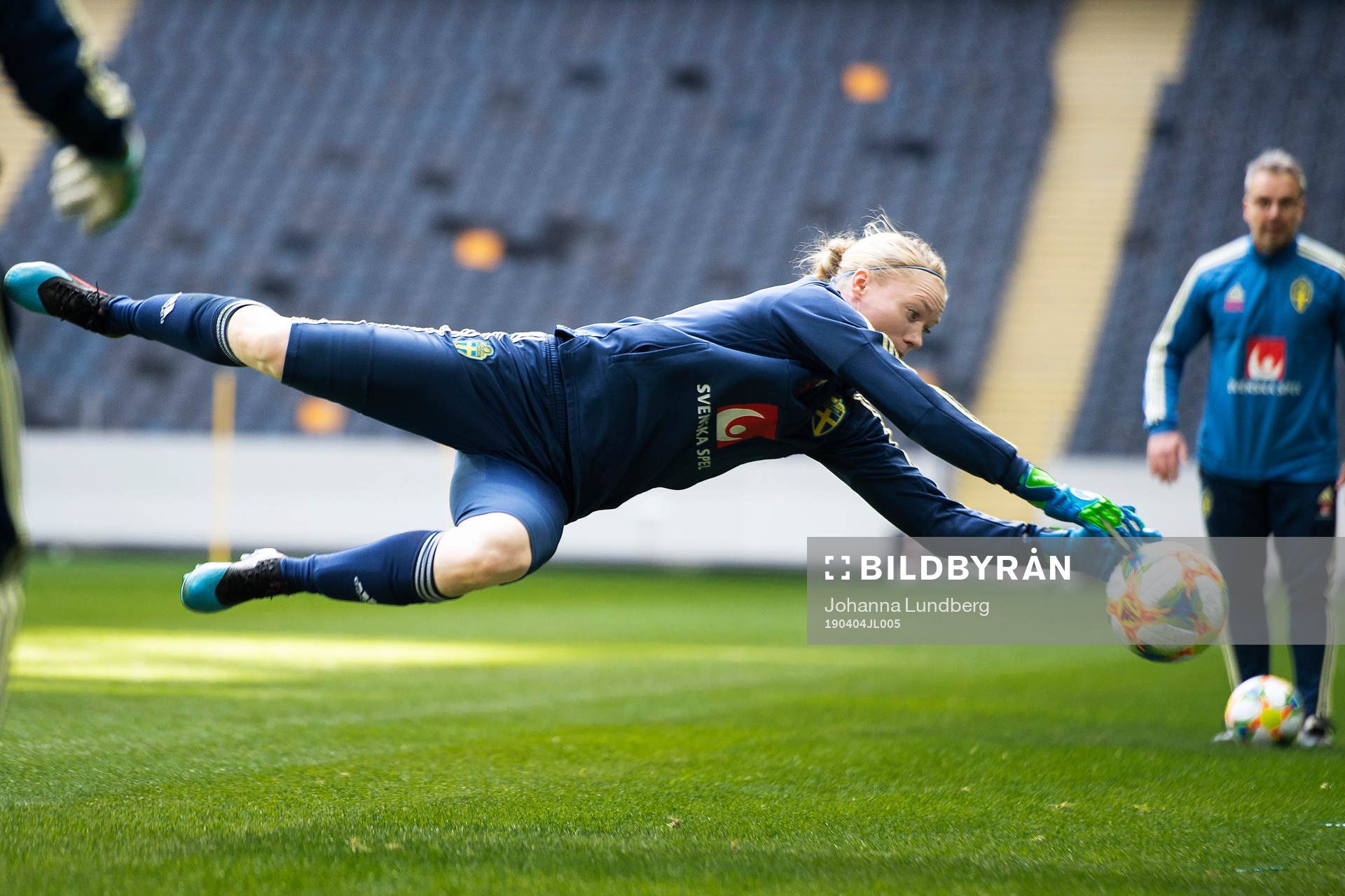 Goalkeeper Hedvig Lindahl of the Swedish women national
