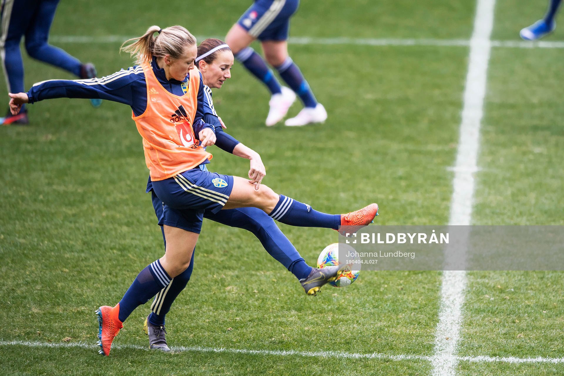 Magdalena Eriksson and Kosovare Asllani of the Swedish