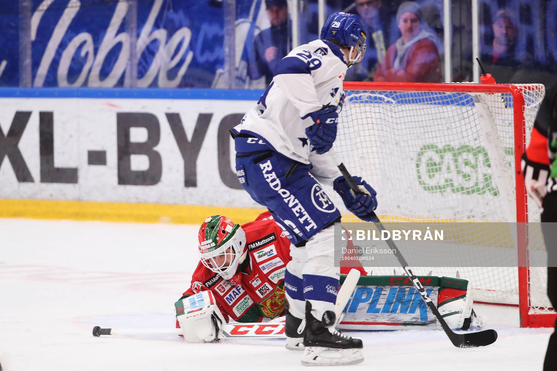 Moras målvakt Christian Engstrand och Leksands David