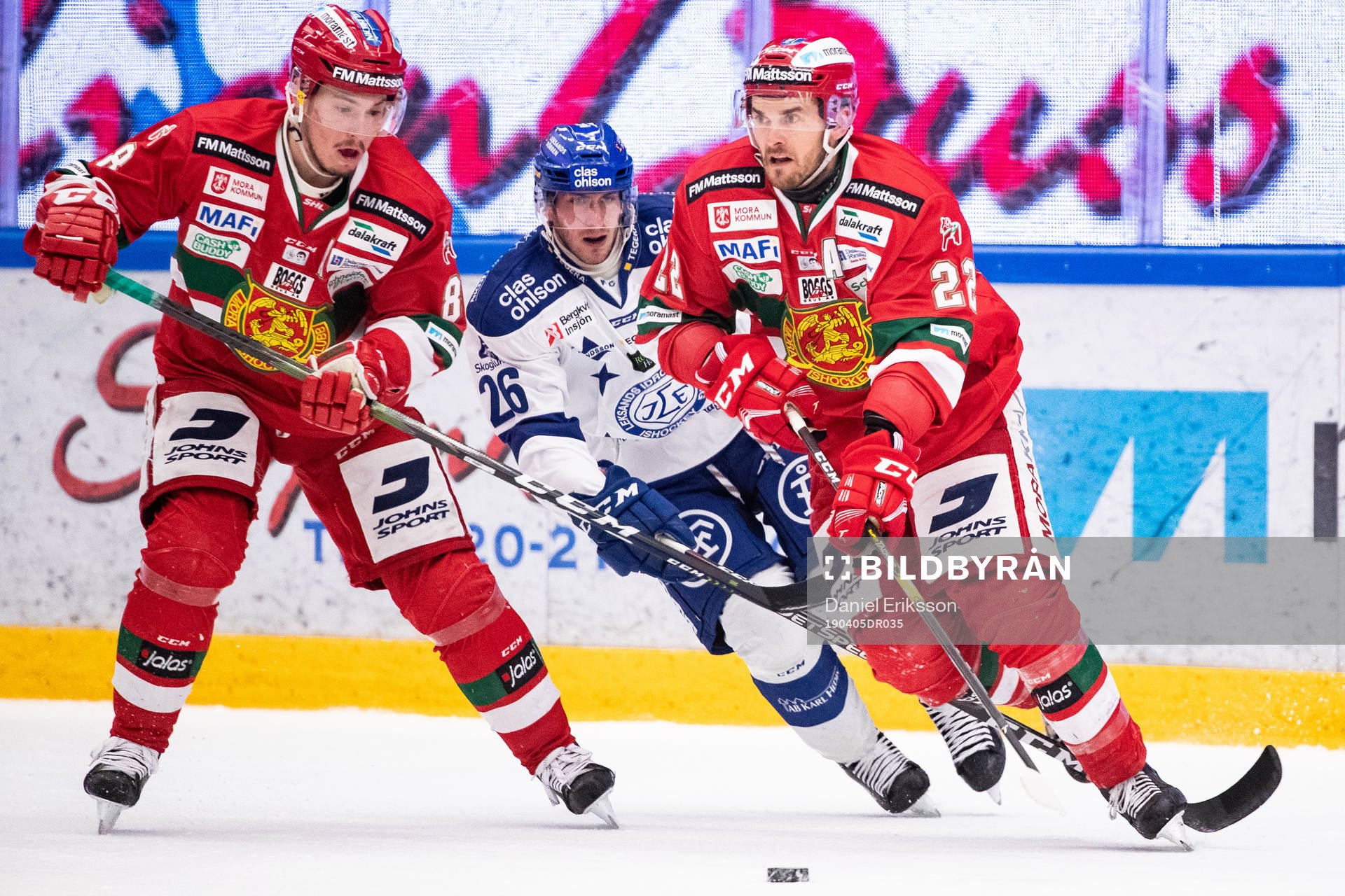 Moras Robin Johansson och Matt Bailey och Leksands Kevin