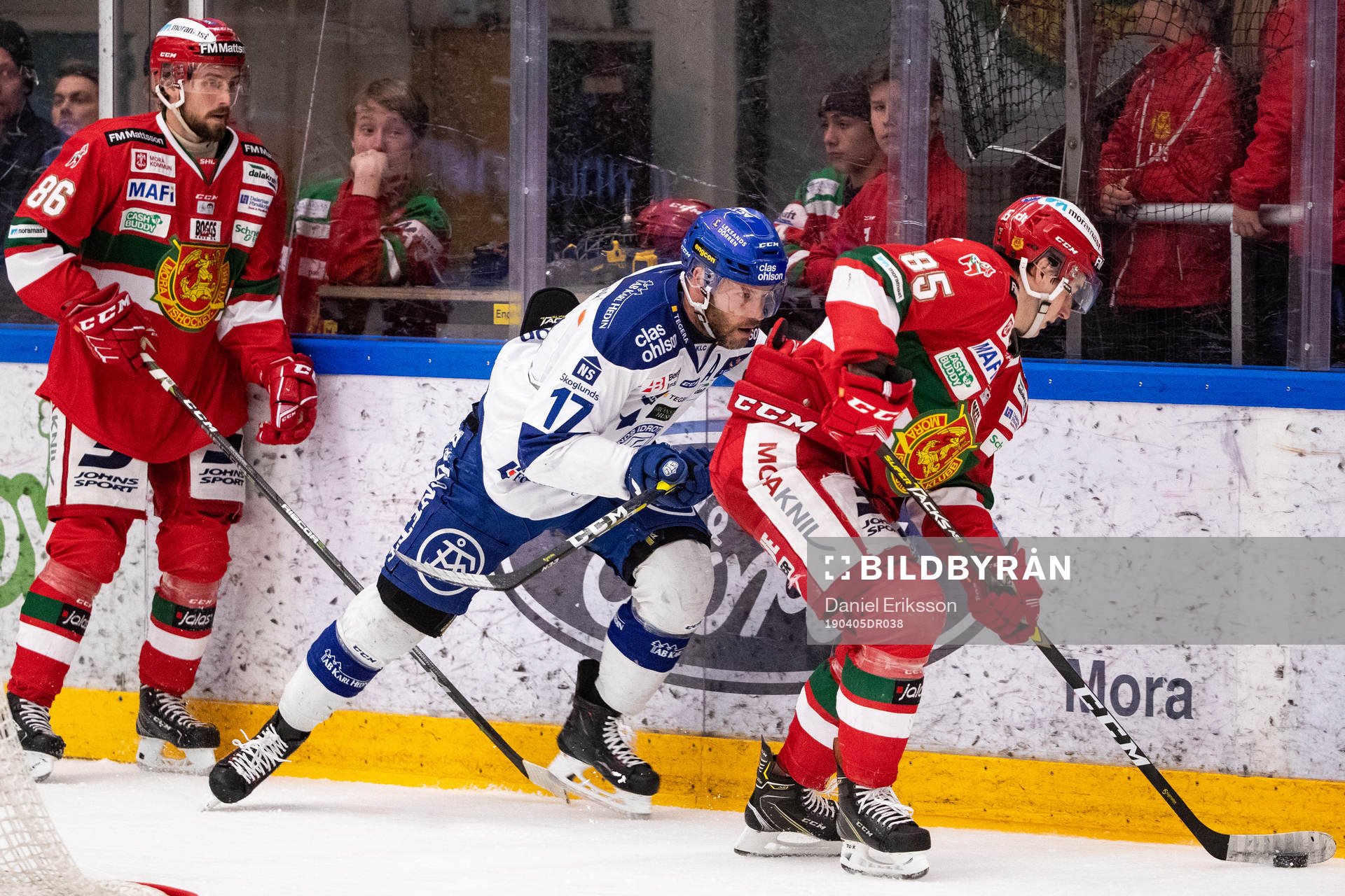 Moras Mathias Bromé och Michael Haga och Leksands Jesper