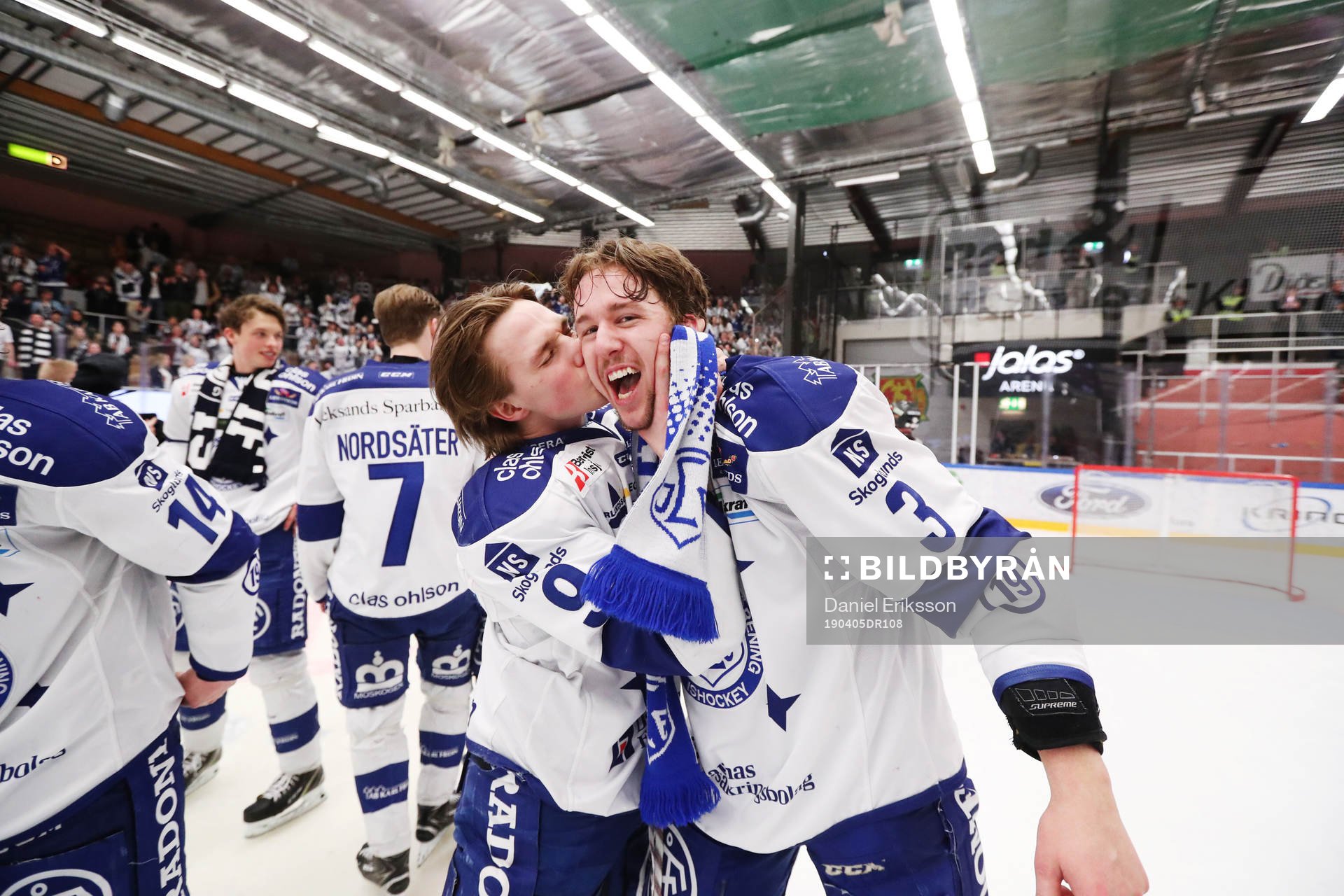 Leksands Marcus Karlberg och August Berg jublar