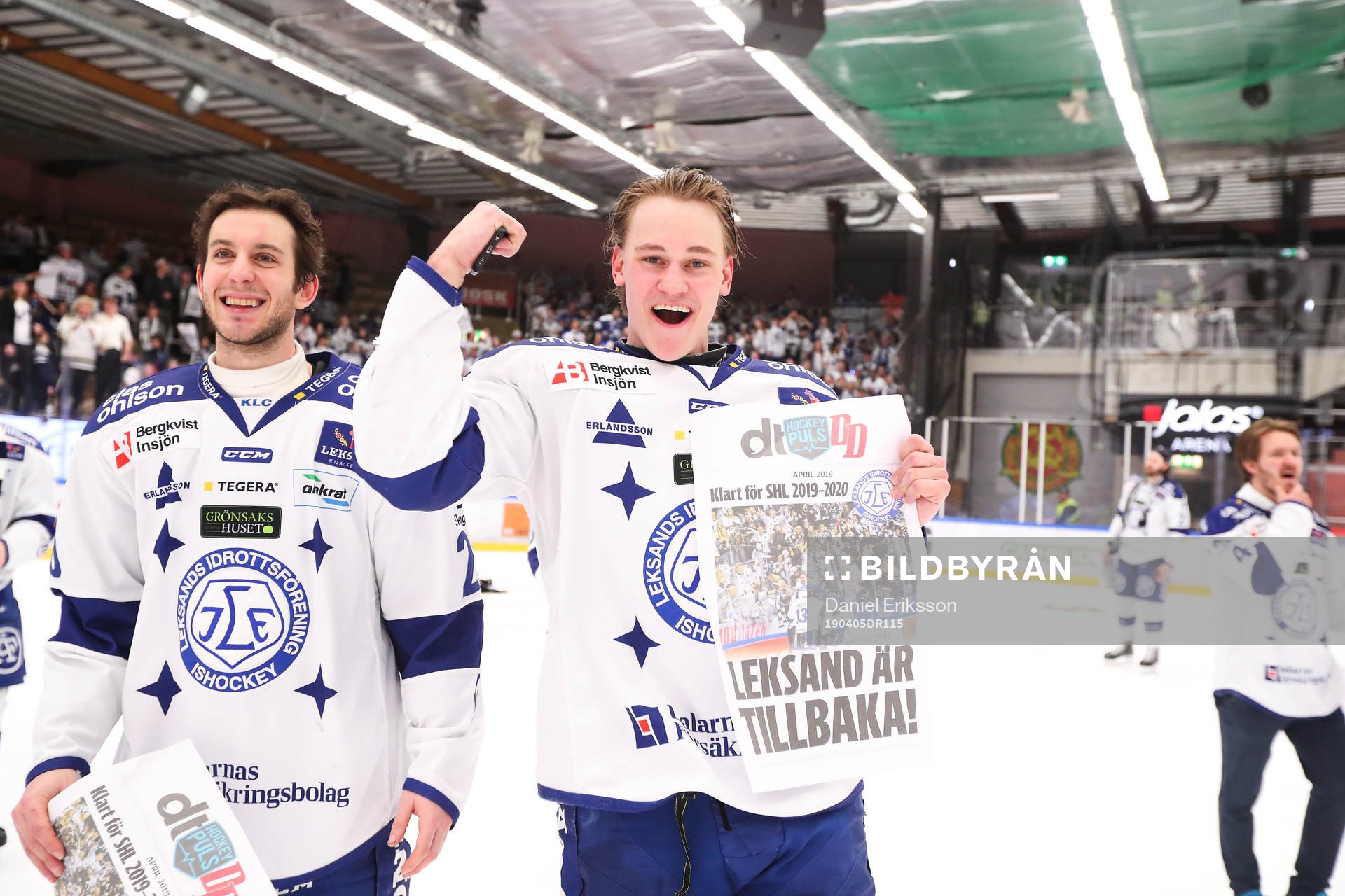 Leksands spelare jublar