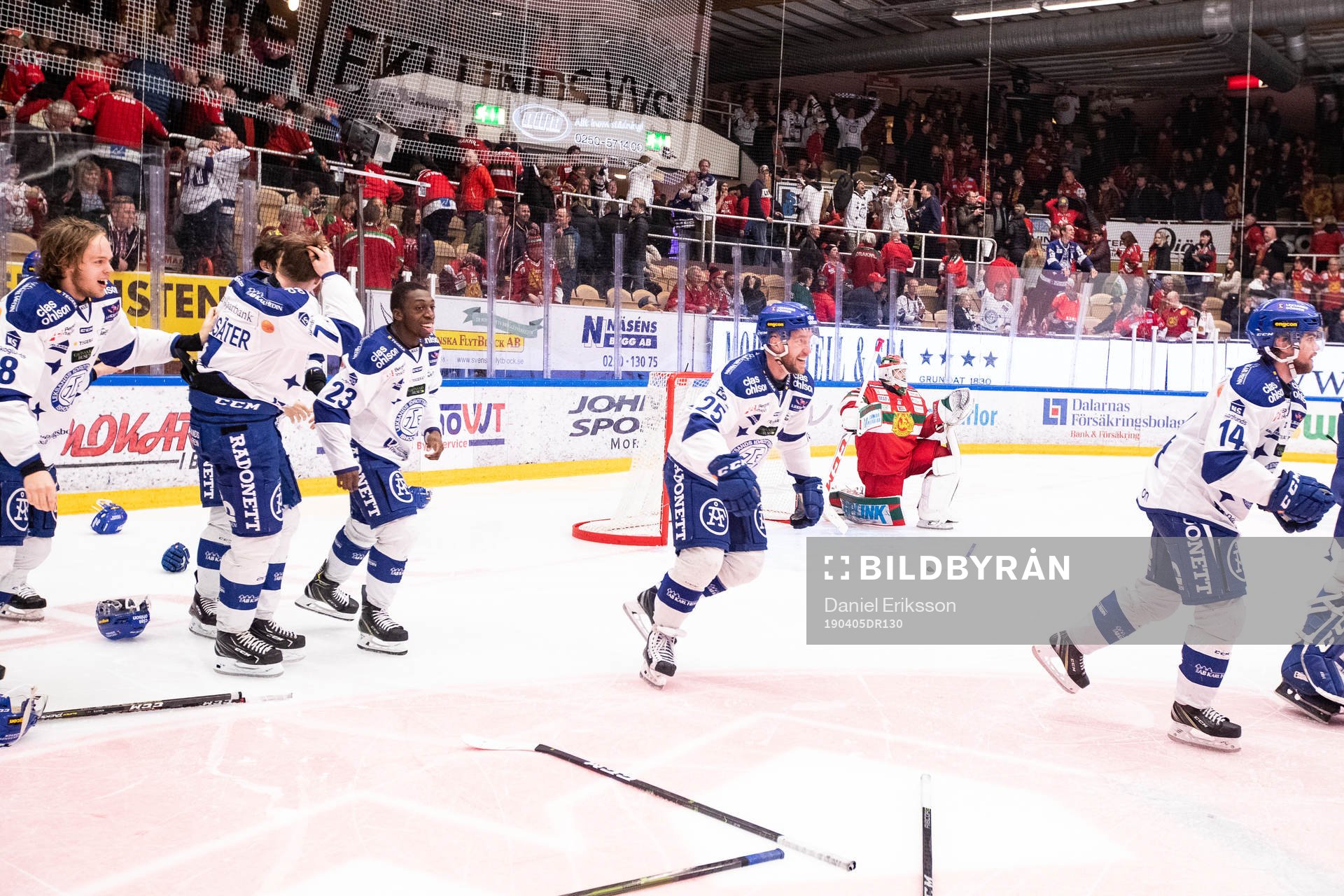 Leksands spelarna jublar
