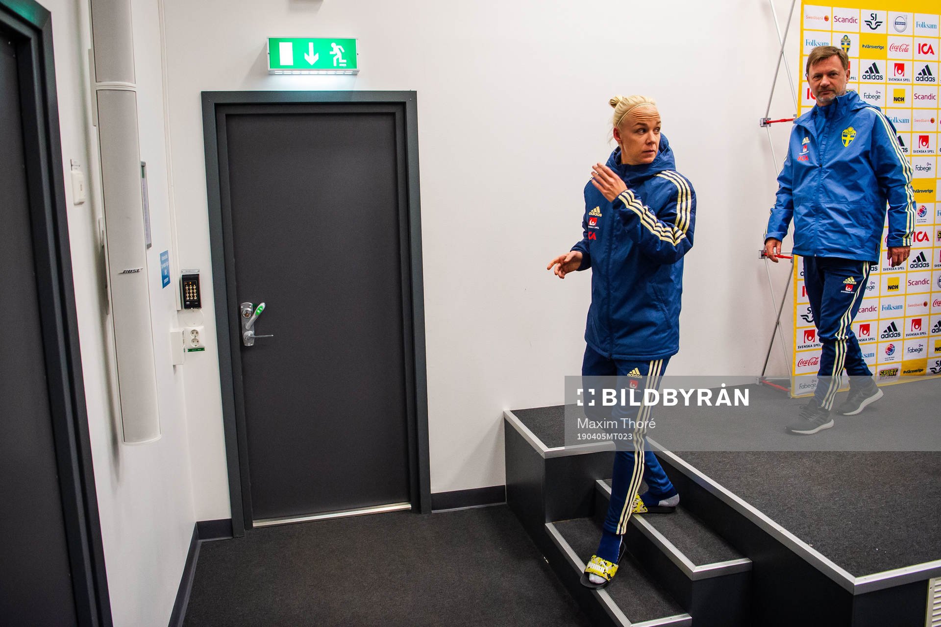 Caroline Seger and Peter Gerhardsson, head coach of the