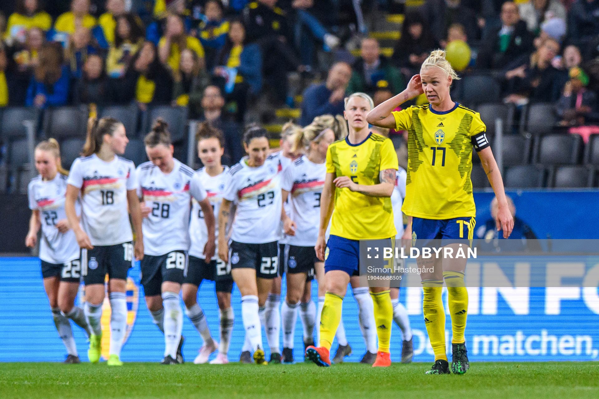 Caroline Seger of Sweden looks dejected