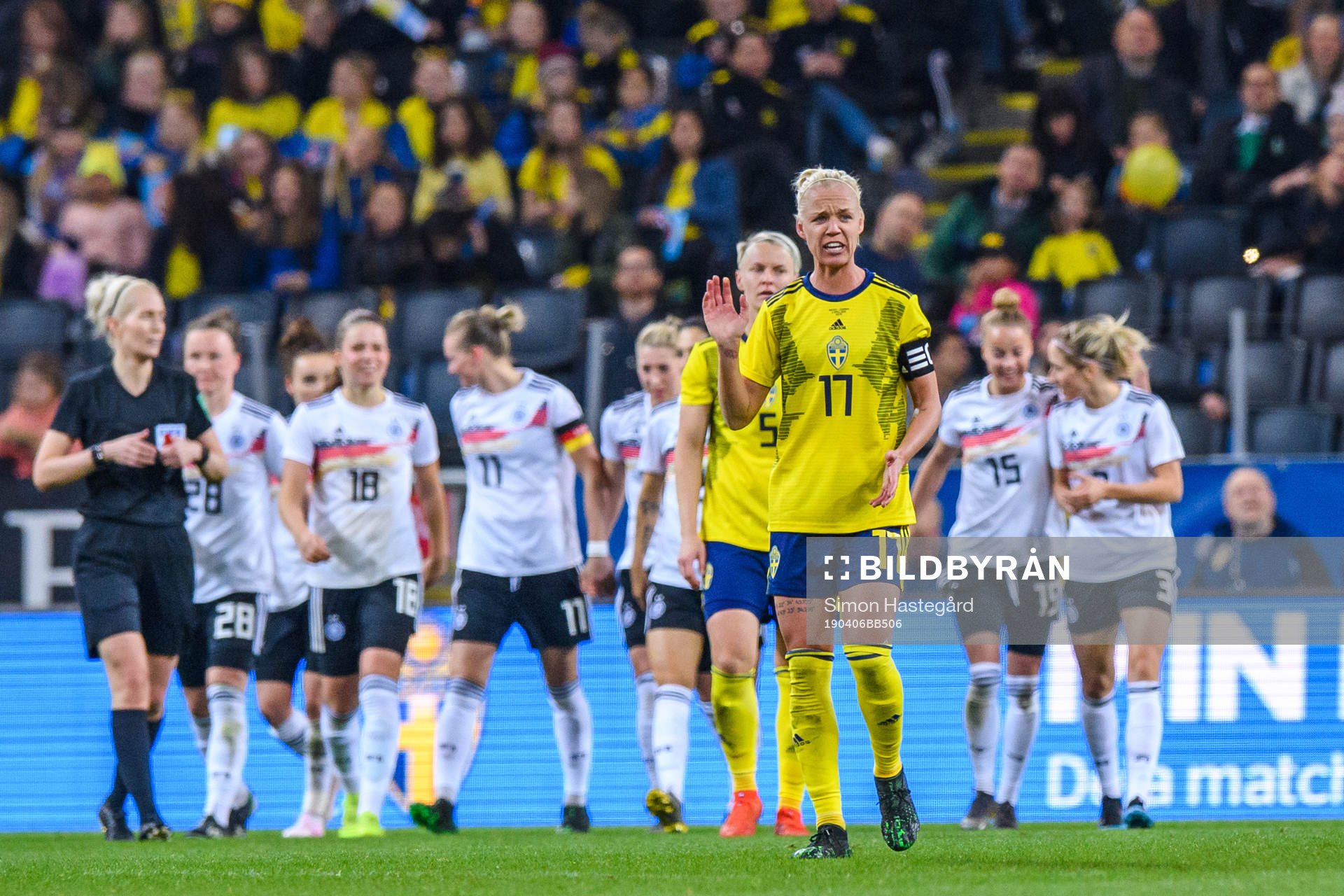Caroline Seger of Sweden looks dejected