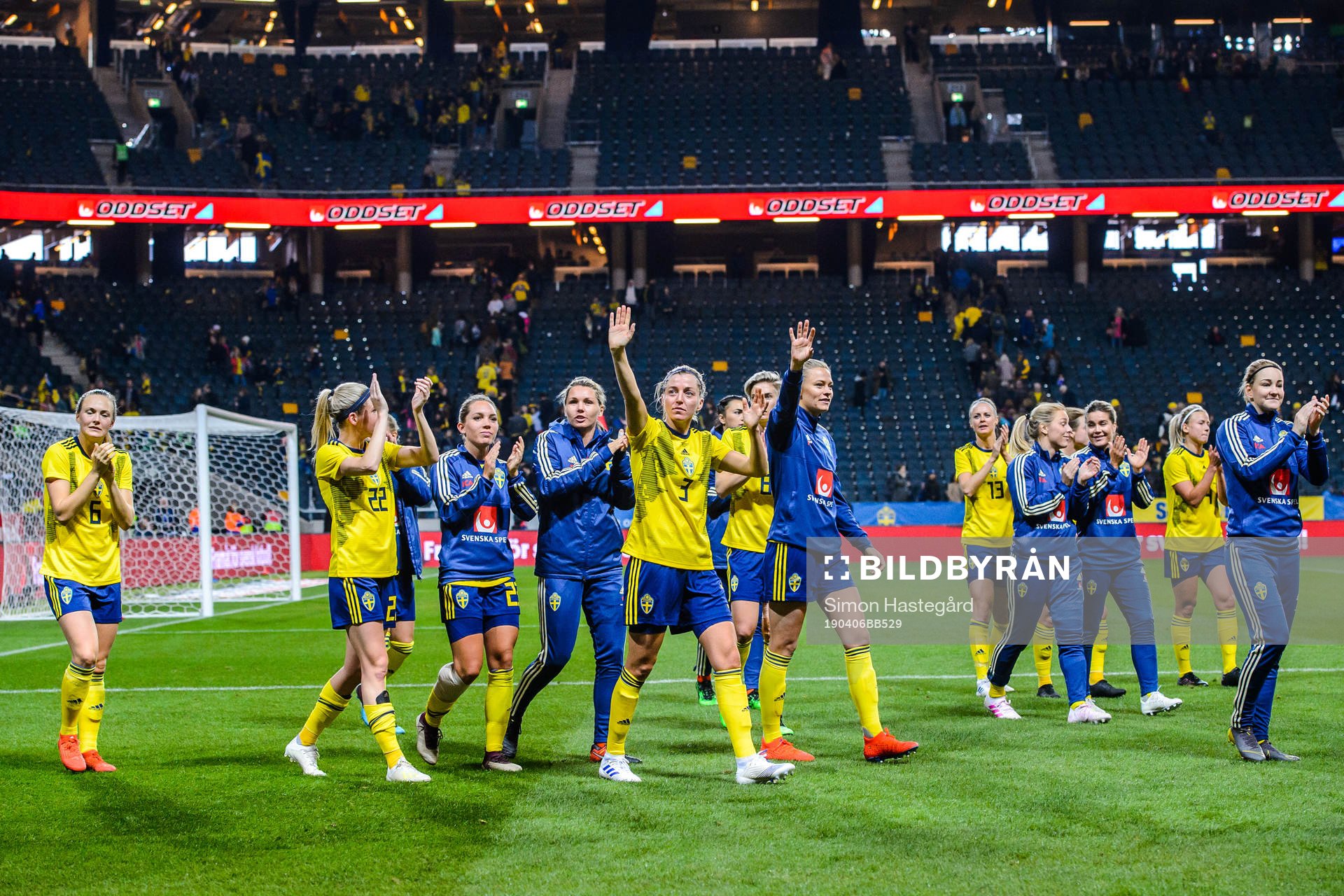 Players of Sweden celebrate