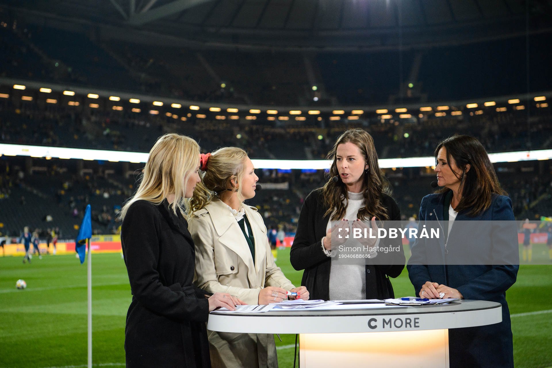 Former football player Lotta Schelin in the Cmore studio
