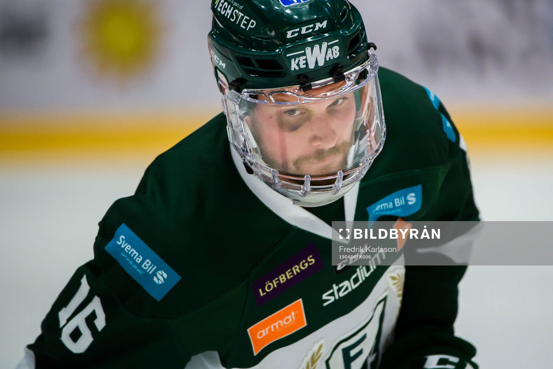 Färjestads Alexander Johansson med visir