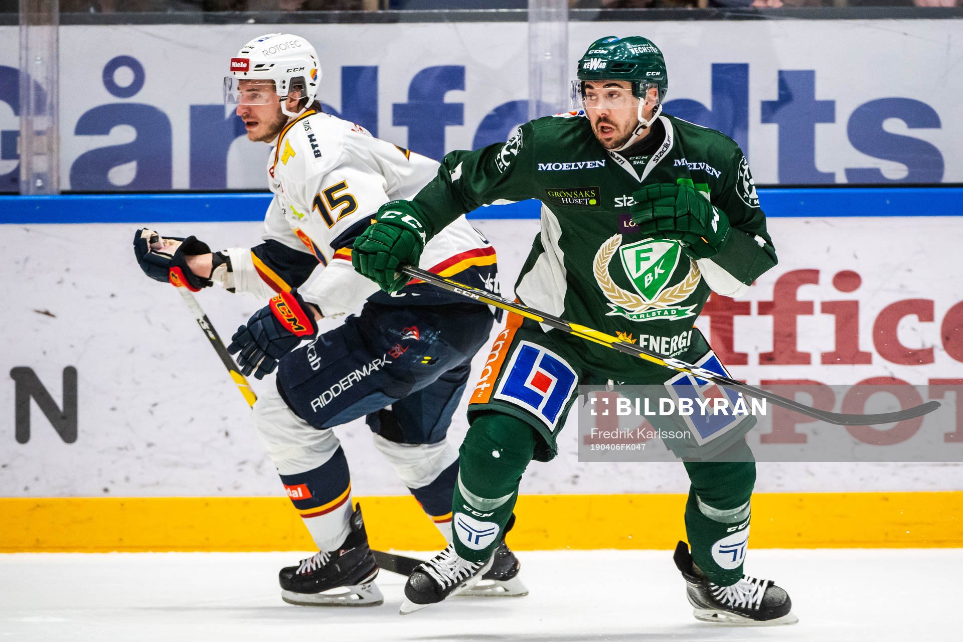 Djurgårdens Jakob Lilja och Färjestads Jens Westin