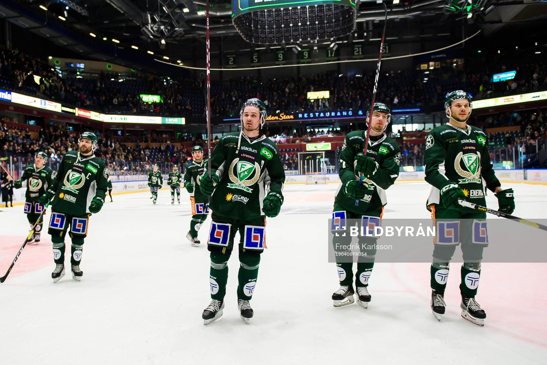 Färjestads Mikael Wikstrand, Linus Johansson, Johan