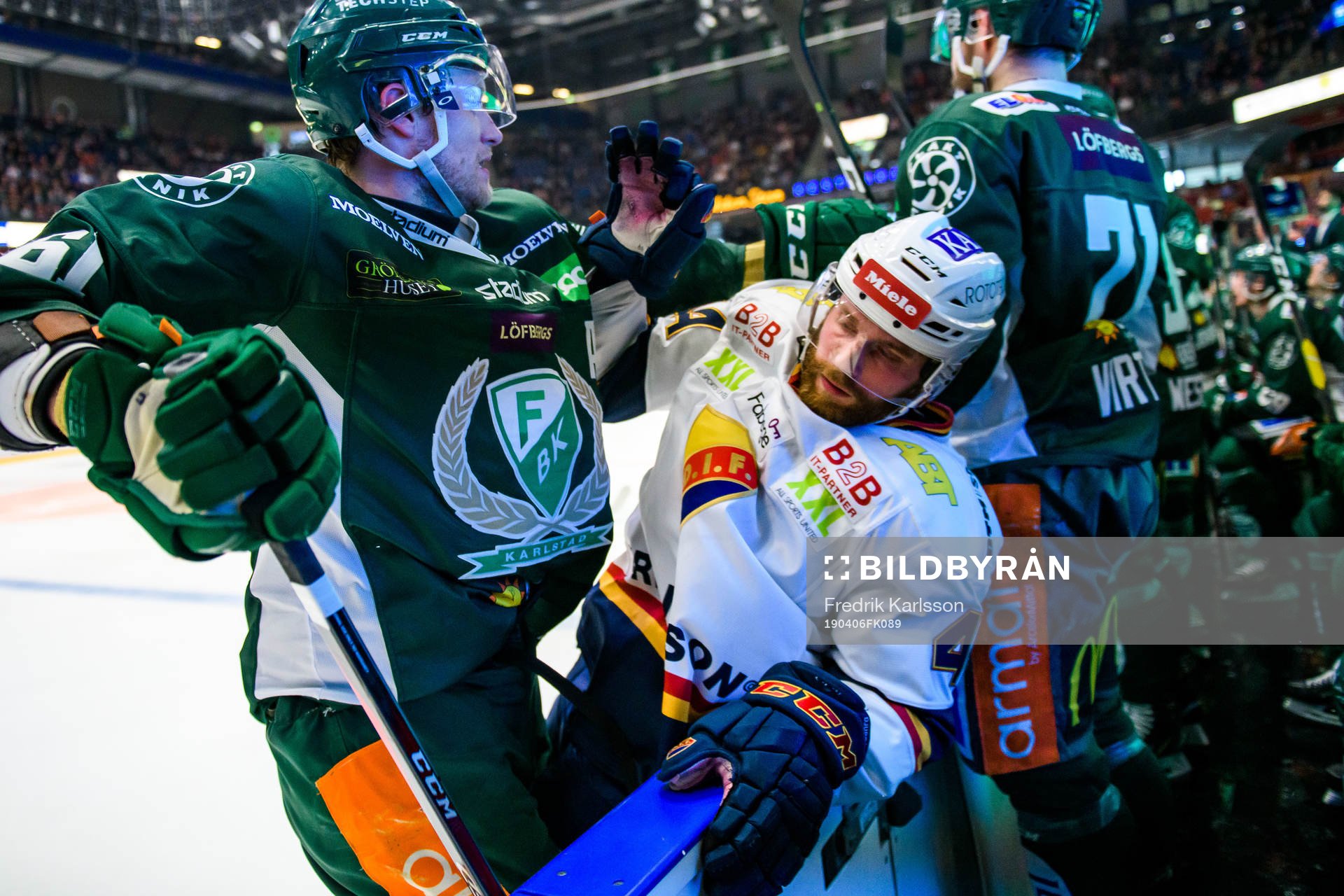 Färjestads Johan Ryno och Djurgårdens Mattias Guter