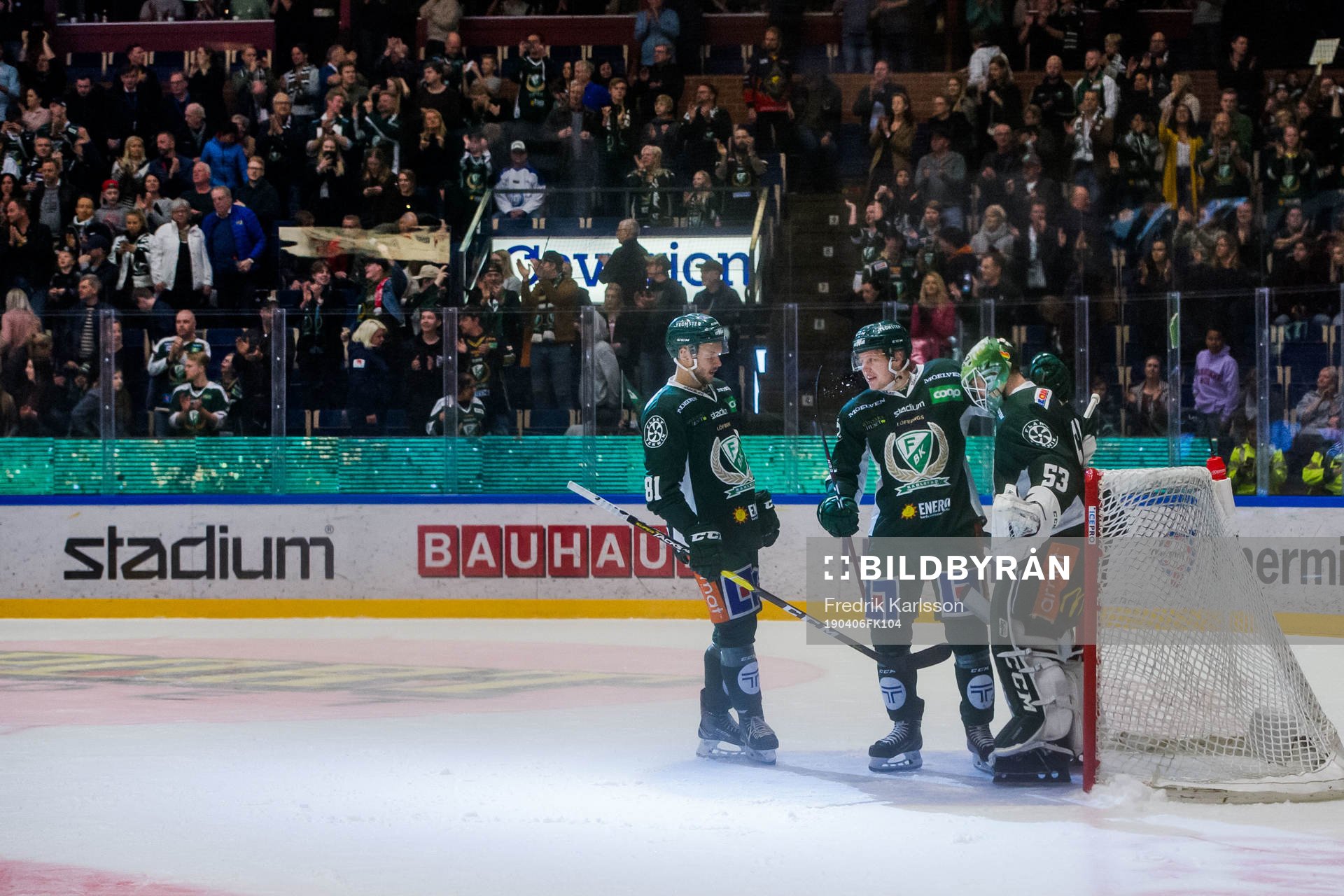 Färjestads Theodor Lennström, Daniel Viksten och målvakt