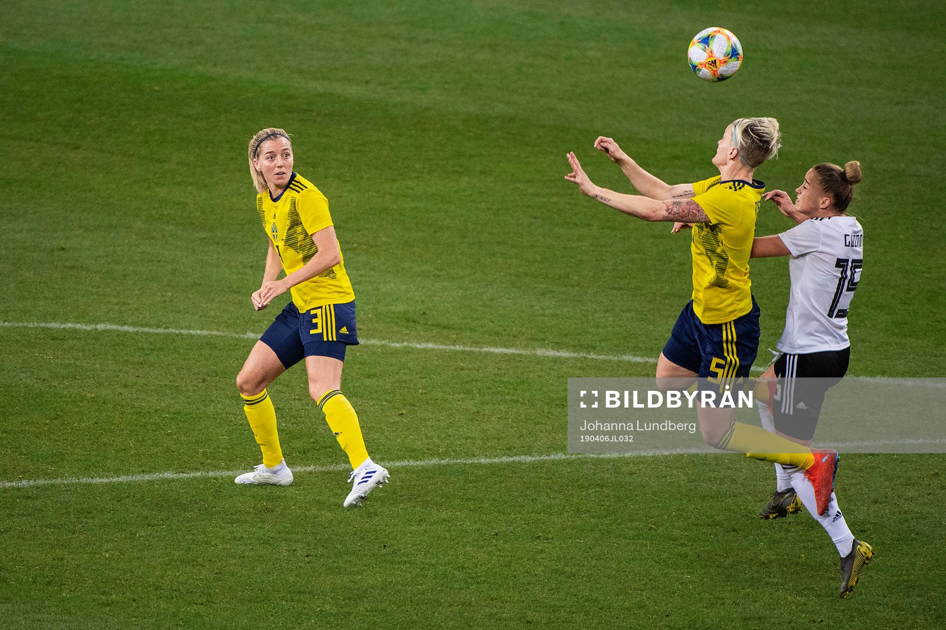 Linda Sembrant and Nilla Fischer of Sweden against Giulia