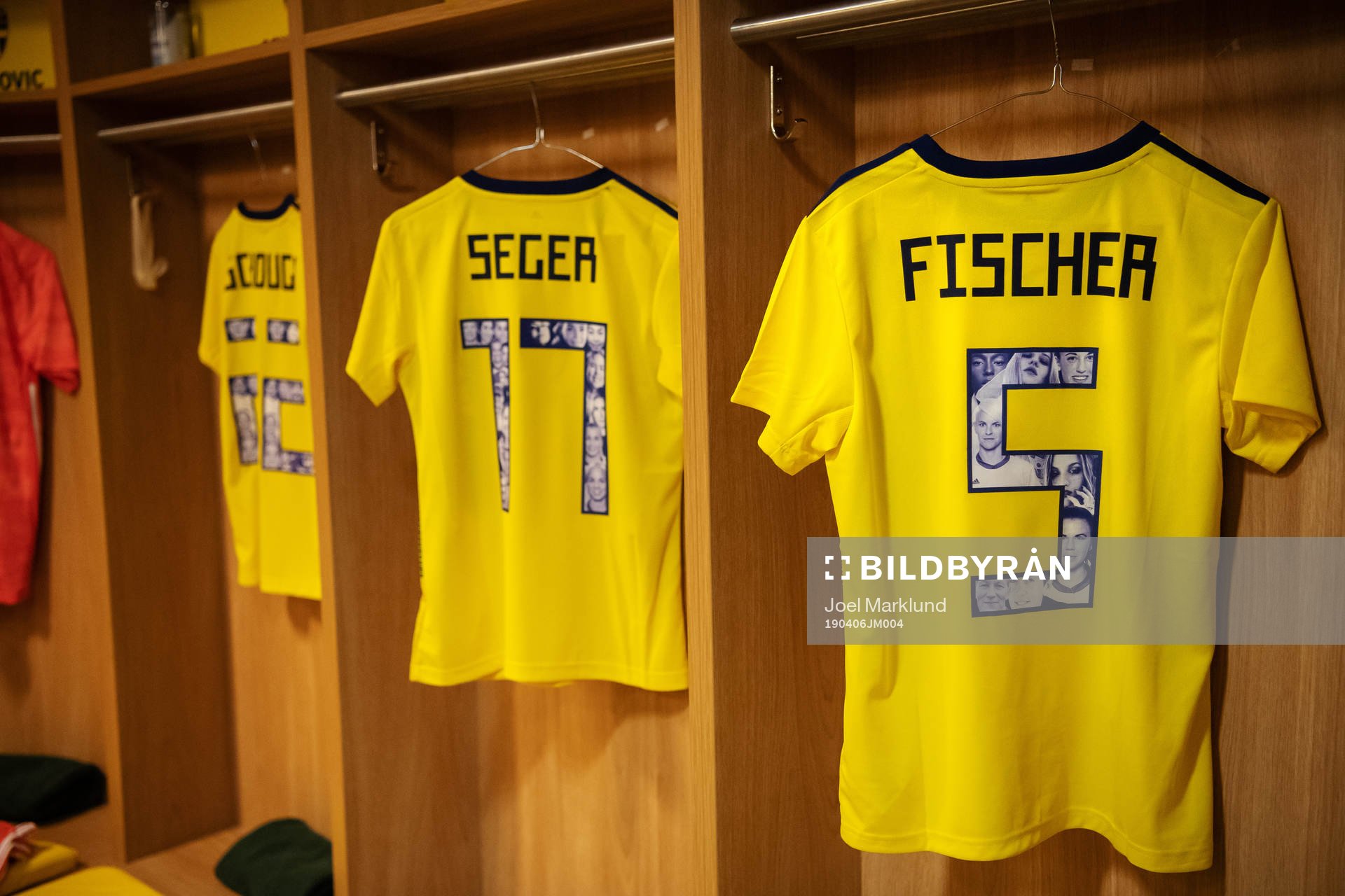 Jerseys of Olivia Schough, Caroline Seger and Nilla Fischer