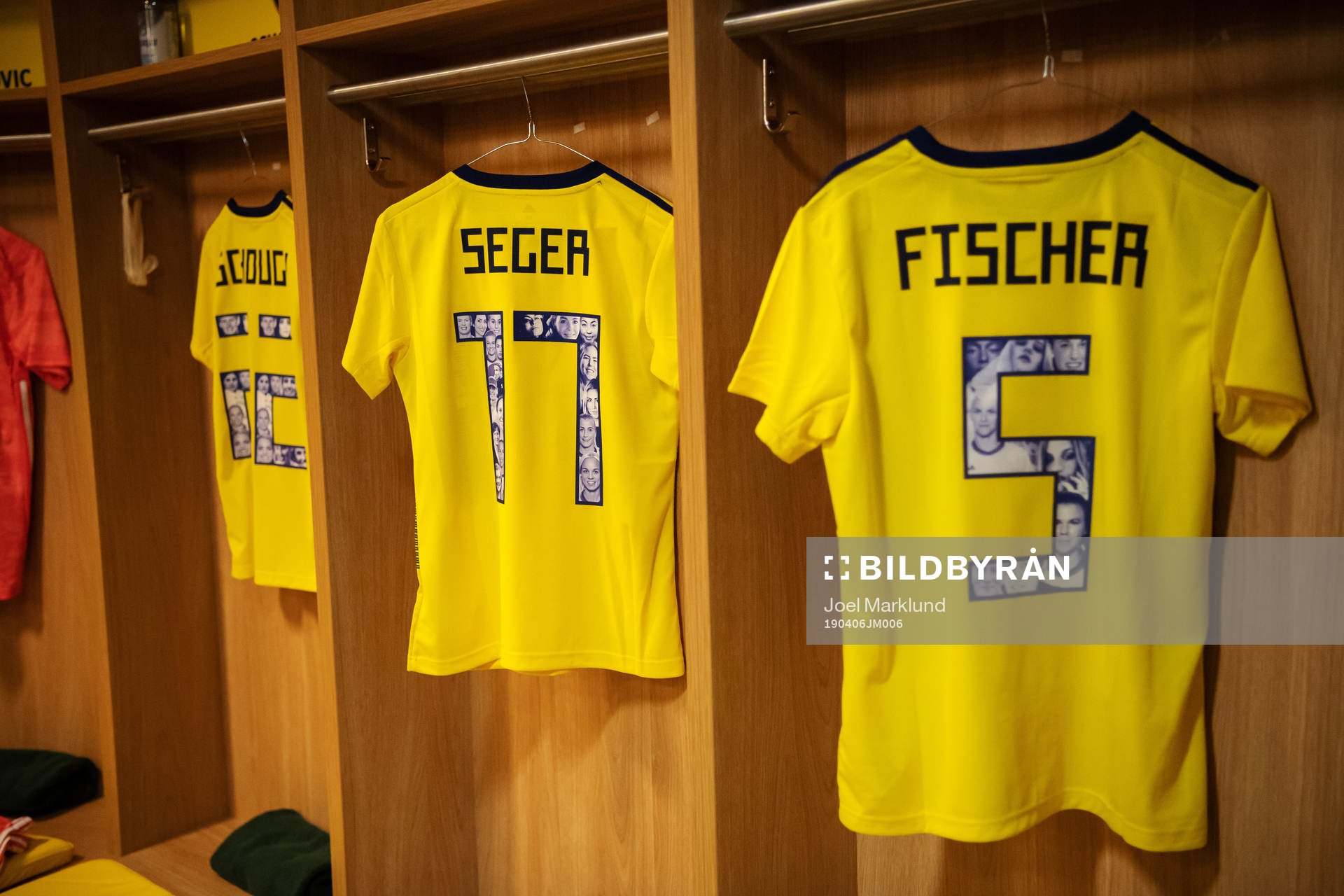 Jerseys of Olivia Schough, Caroline Seger and Nilla Fischer