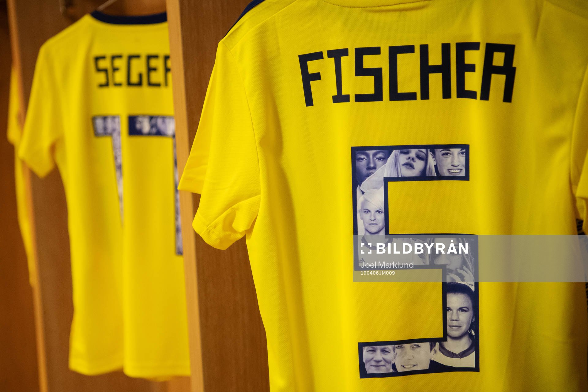 Jerseys of Caroline Seger and Nilla Fischer are seen in