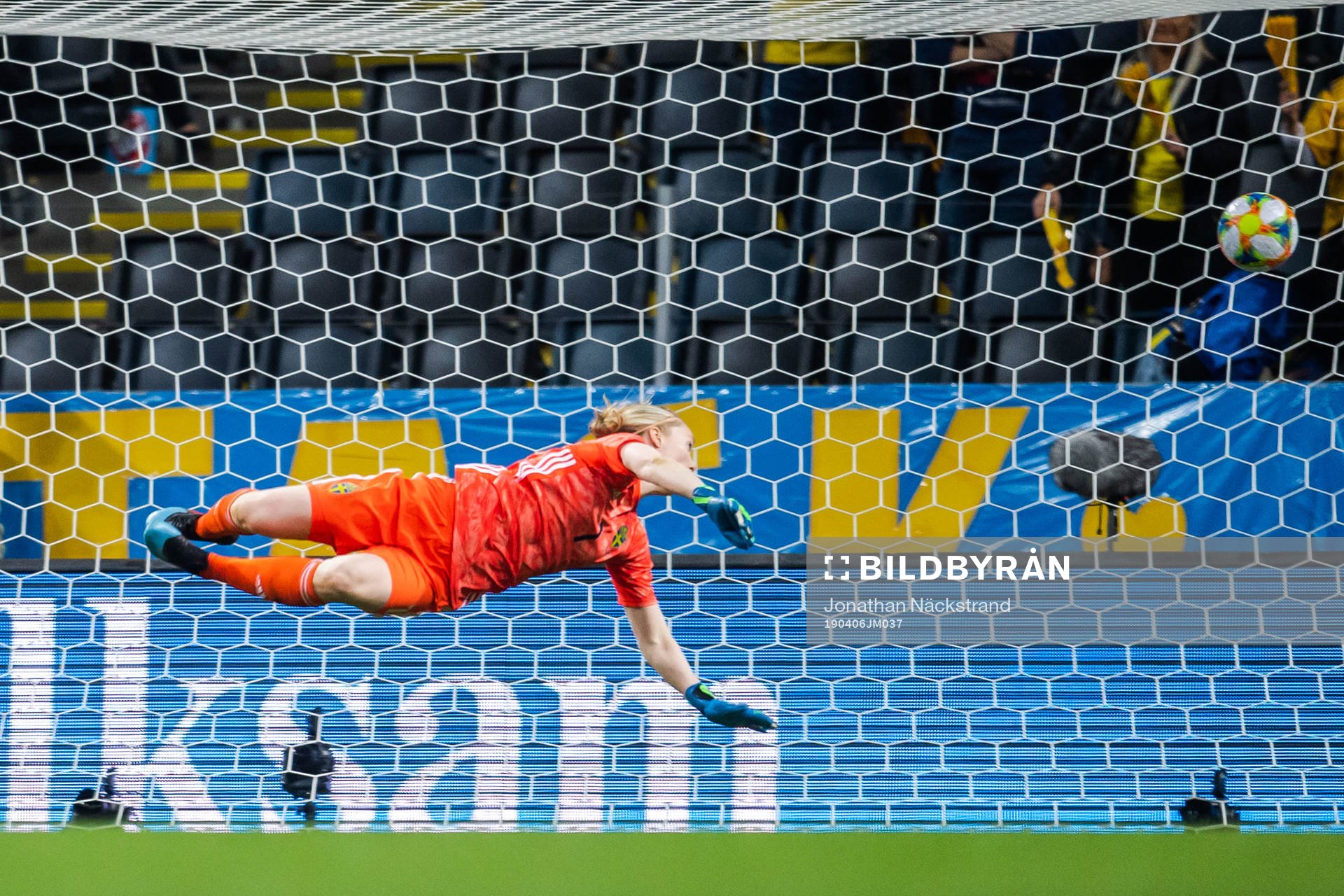 Linda Dallmann of Germany (not pictured) scores 0-2 behind
