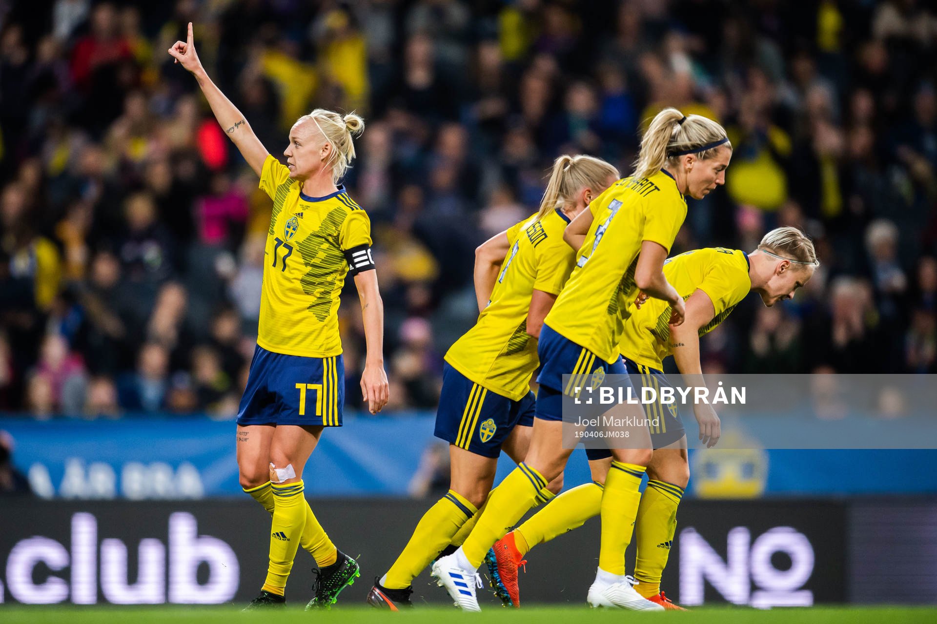 Caroline Seger of Sweden celebrates
