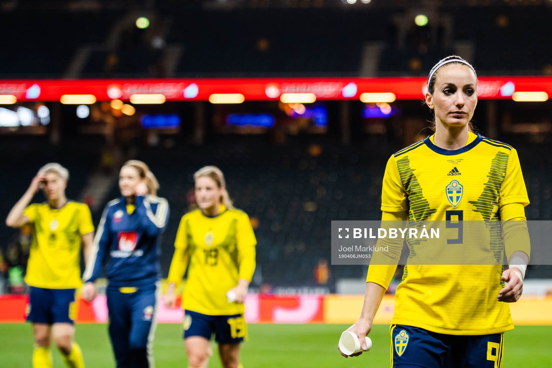 Kosovare Asllani of Sweden looks dejected