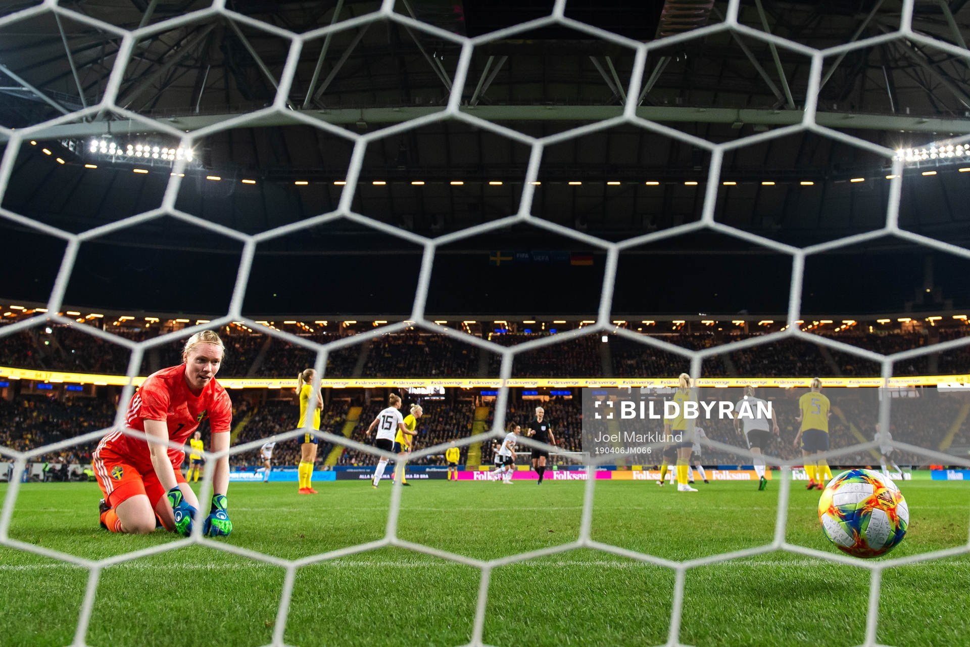 Goalkeeper Hedvig Lindahl of Sweden looks dejected