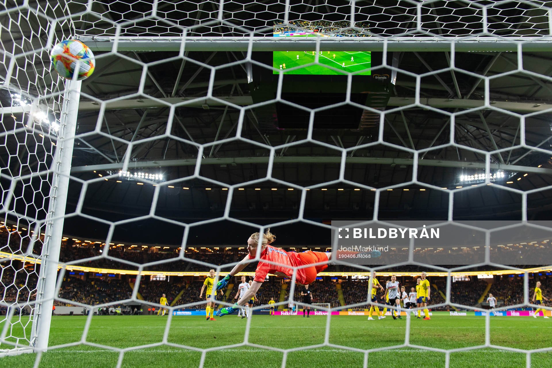 Goalkeeper Hedvig Lindahl of Sweden lets in the 0-2 goal