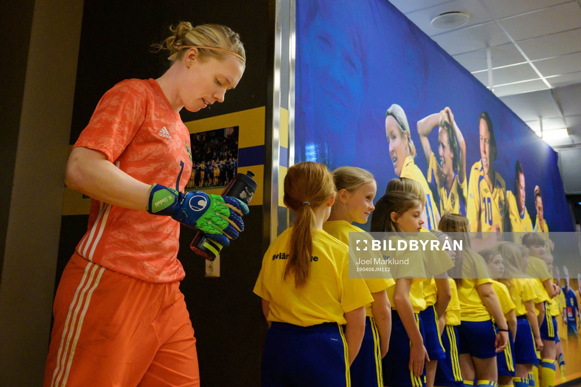 Goalkeeper Hedvig Lindahl of Sweden in the players tunnel