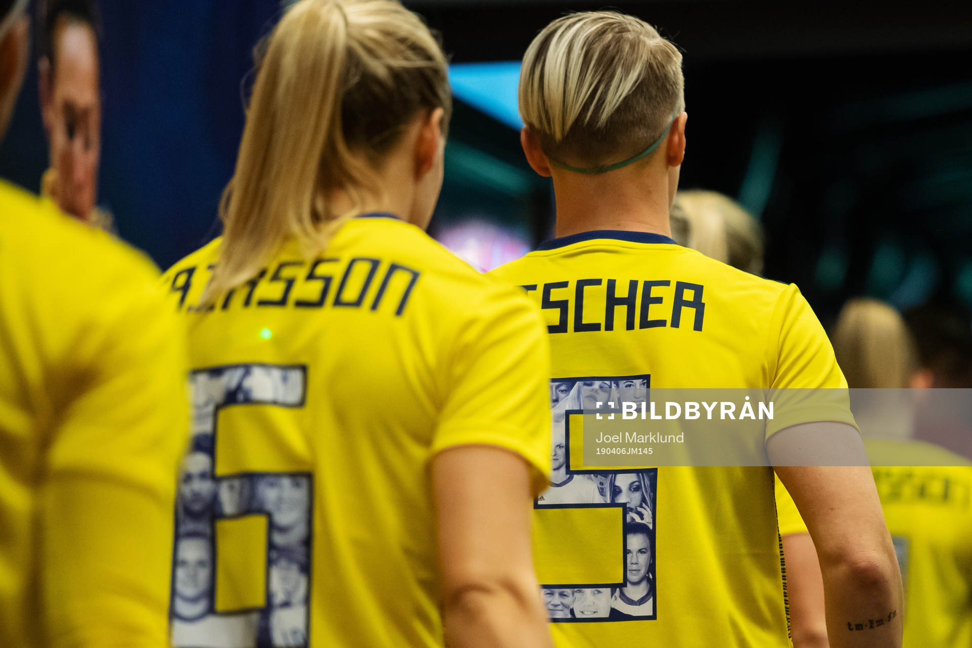 Nilla Fischer of Sweden enter the field