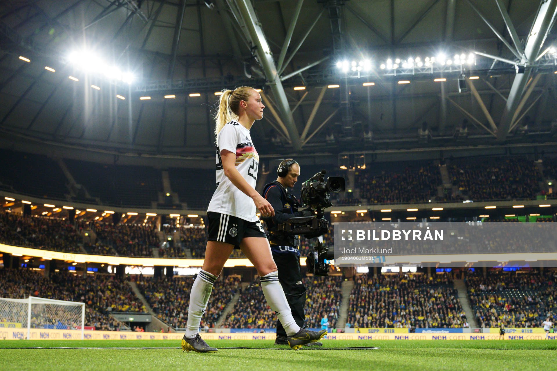 Turid Knaak of Germany during the women's international friendly football match between Sweden and Germany on April 6, 2019 in Stockholm.