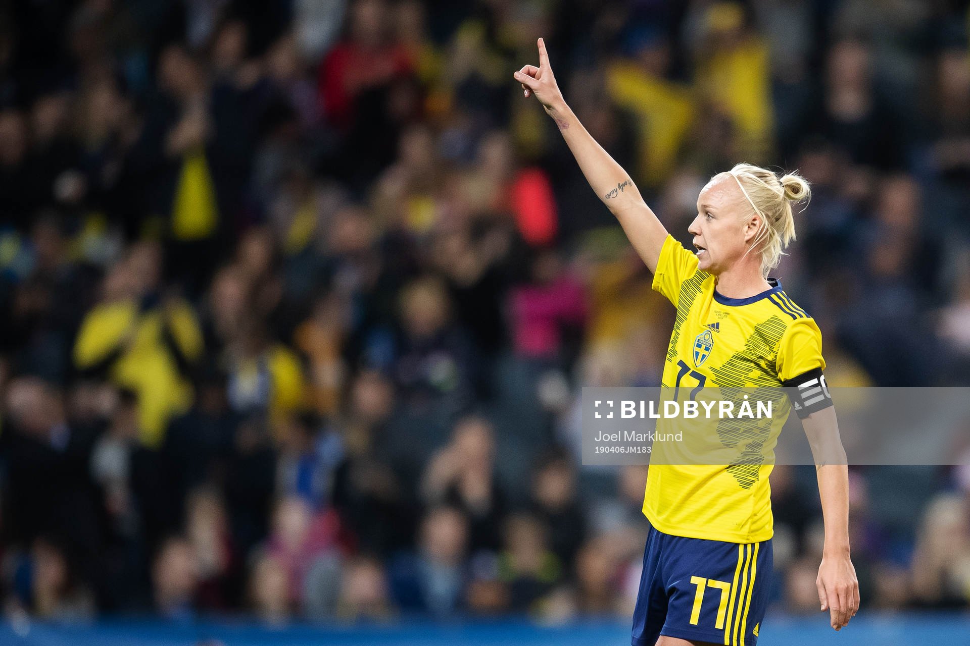 Caroline Seger of Sweden celebrates