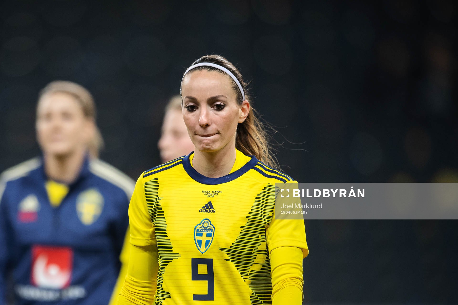 Kosovare Asllani of Sweden looks dejected
