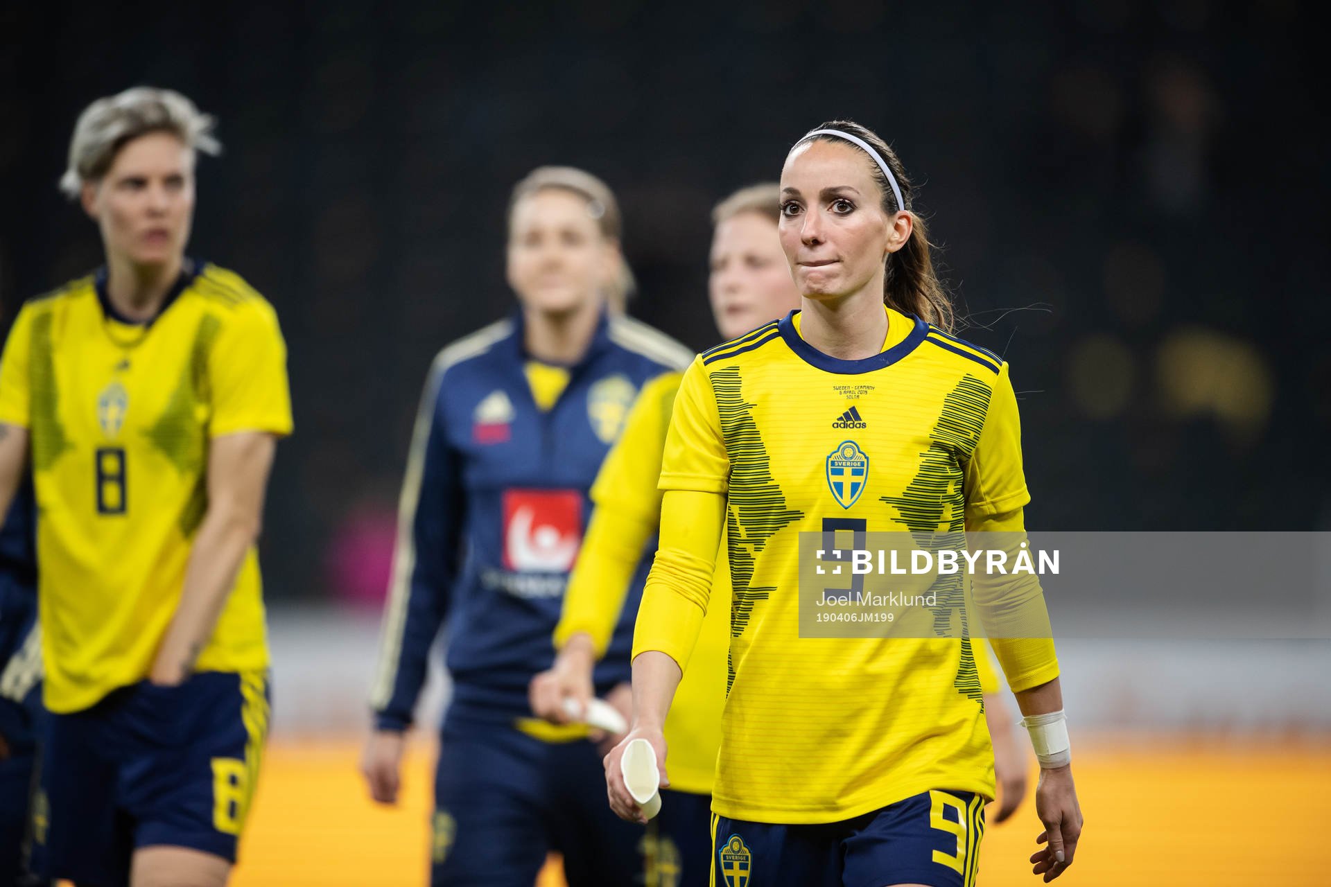 Kosovare Asllani of Sweden looks dejected