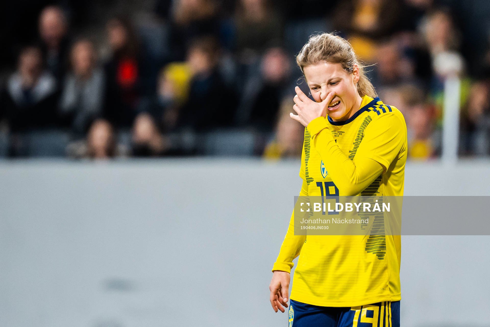 Anna Anvegård of Sweden looks dejected