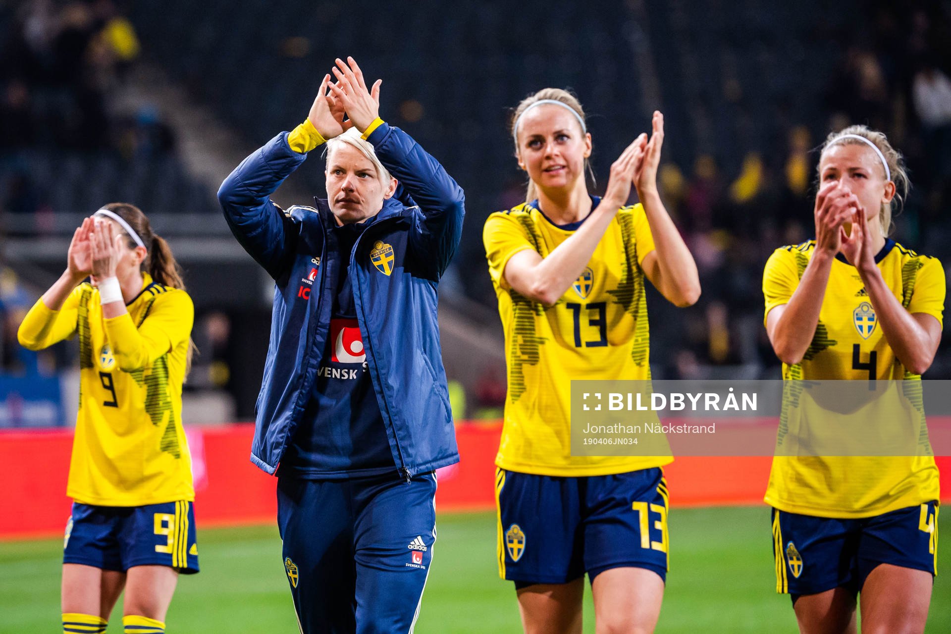 Kosovare Asllani, Nilla Fischer, Amanda Ilestedt and Hanna