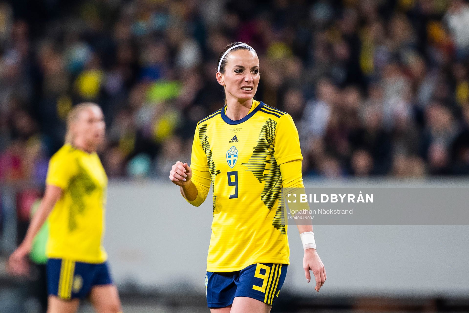 Kosovare Asllani of Sweden looks dejected