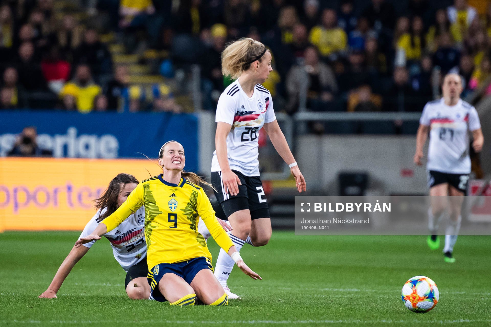 Kosovare Asllani of Sweden in pain