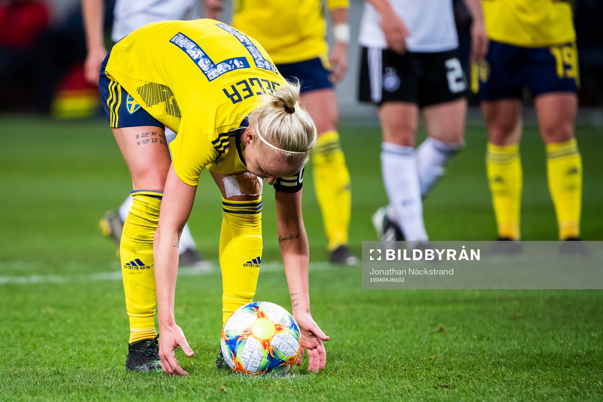Caroline Seger of Sweden prepares for a penalty