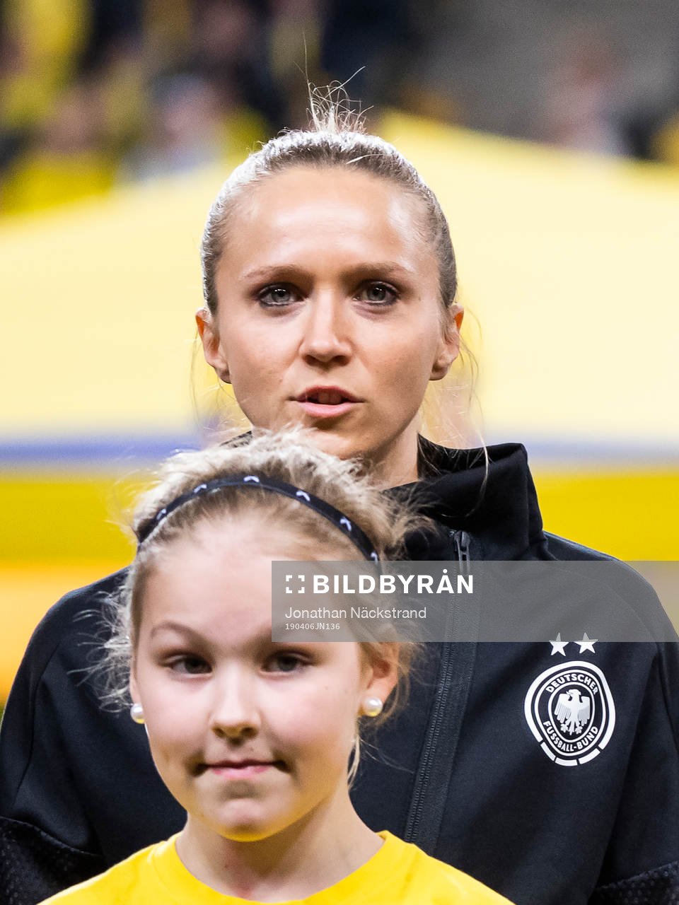 Turid Knaak of Germany prior to the women's international friendly football match between Sweden and Germany on April 6, 2019 in Stockholm.