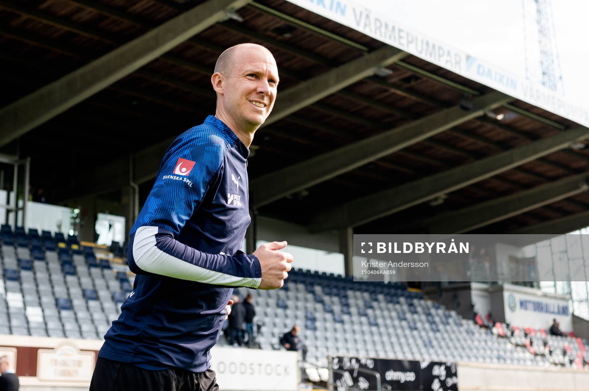 Halmstads Andreas Johansson före fotbollsmatchen i