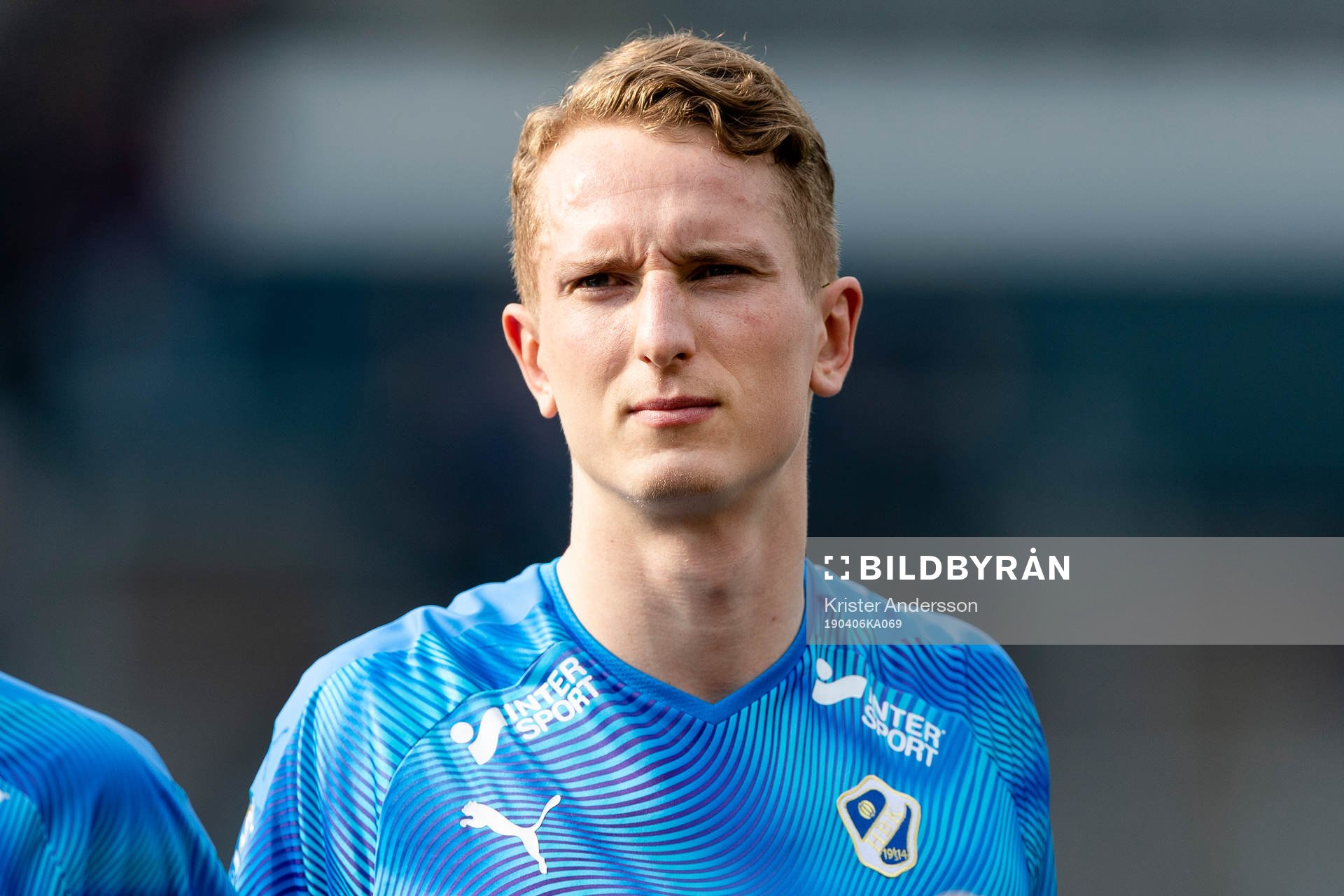 Halmstads Andreas Bengtsson före fotbollsmatchen i